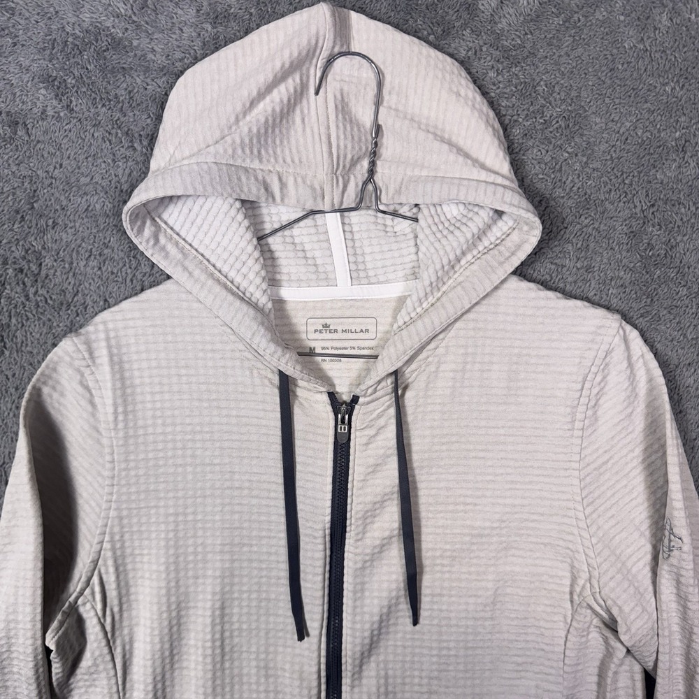 Peter Millar‎ Hoodie Womens M Tech Full Zip Sweatshirt Grid Fleece Golf LS22EK19 - Picture 5 of 16